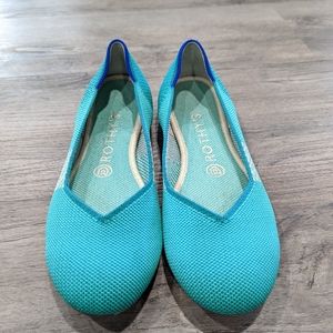 Turquoise Rothys round toe flat